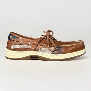 Sebago Clove Hitch‎ II Men's Boat Shoes Brown Leather Mesh Slip On Size 9 M